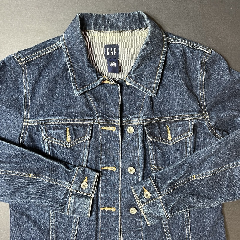 GAP Jean Jacket Denim Button Up Western Rodeo Cowgirl Women's Medium Y2K